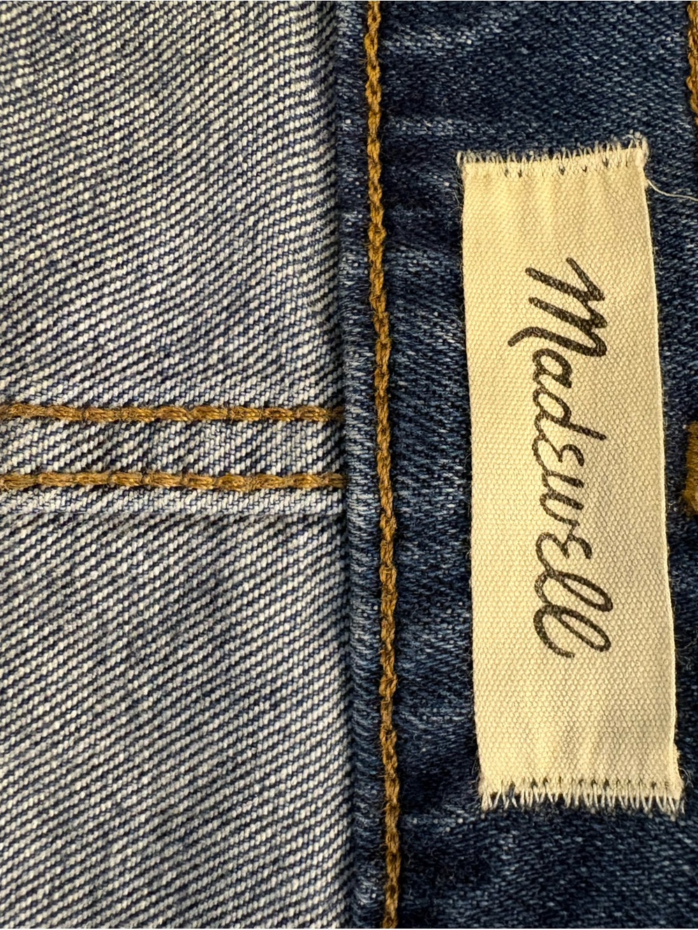 Madewell Distressed Mid-Blue Denim Cutoff Shorts - Picture 4 of 7